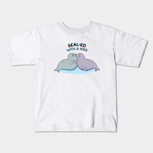 Sealed With A Kiss Cute Sea Lion Seal Pun Kids T-Shirt